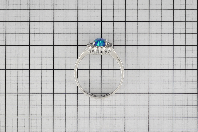 Paveikslėlis Sidabrinis žiedas su opalu ir cirkoniais 18 mm