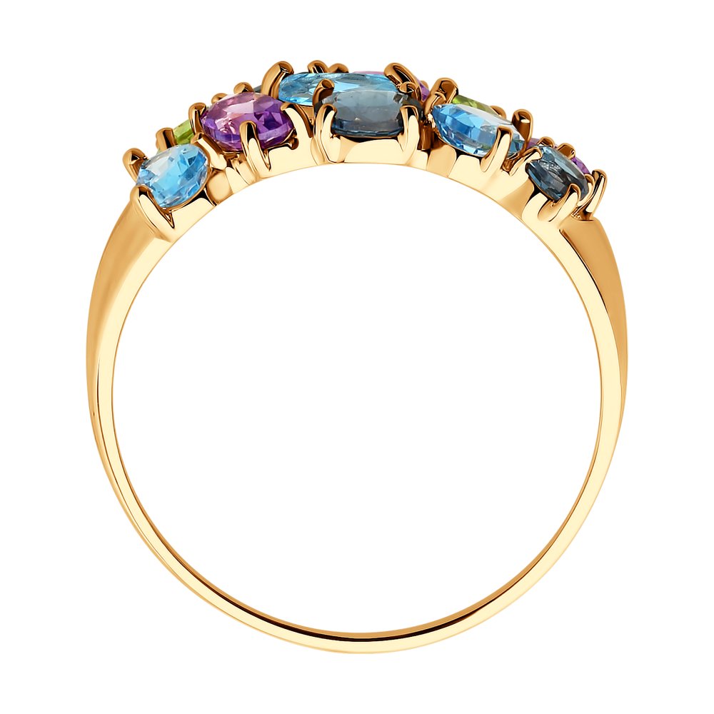 Изображение Золотое кольцо с топазами и аметистами