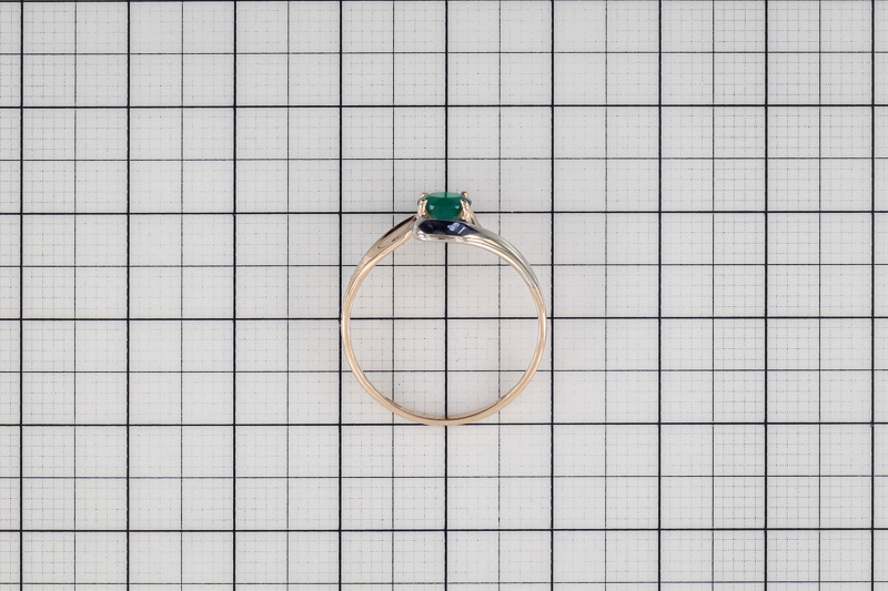 Paveikslėlis Auksinis žiedas su dažytu agatu 17,5 mm
