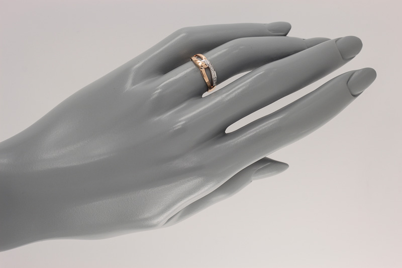 Изображение Золотое кольцо с бриллиантами 16 мм