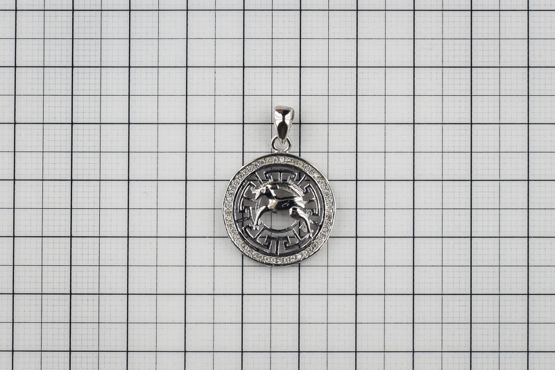 Изображение Серебряная подвеска - зодиак козерог с цирконами