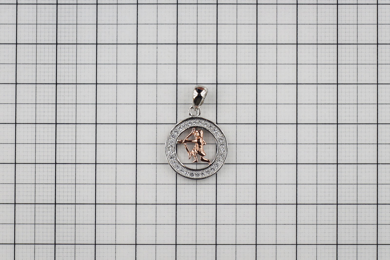 Изображение Серебряная подвеска - зодиак стрелец с цирконами