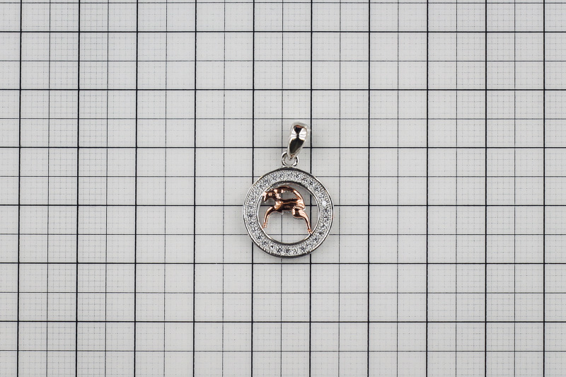 Изображение Серебряная подвеска - зодиак козерог с цирконами