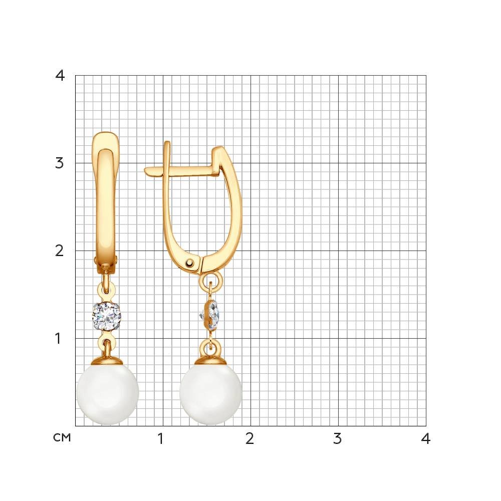 Paveikslėlis Auksiniai auskarai su perlais ir cirkoniais