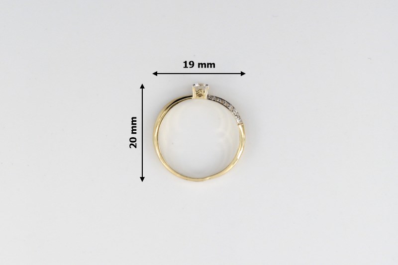 Paveikslėlis Geltono aukso žiedas su cirkoniais