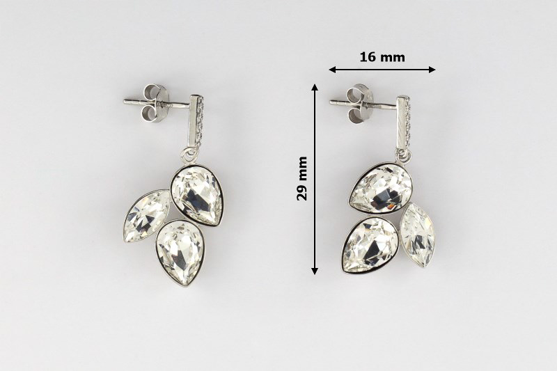 Изображение Серебряные серьги с кристаллами Swarovski и цирконами