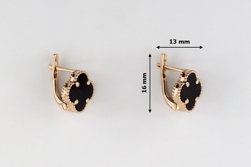 Paveikslėlis Auksiniai auskarai su oniksais