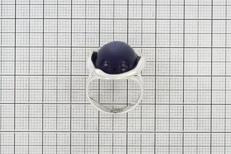 Изображение Серебряное кольцо с кошачим глазом 18 мм