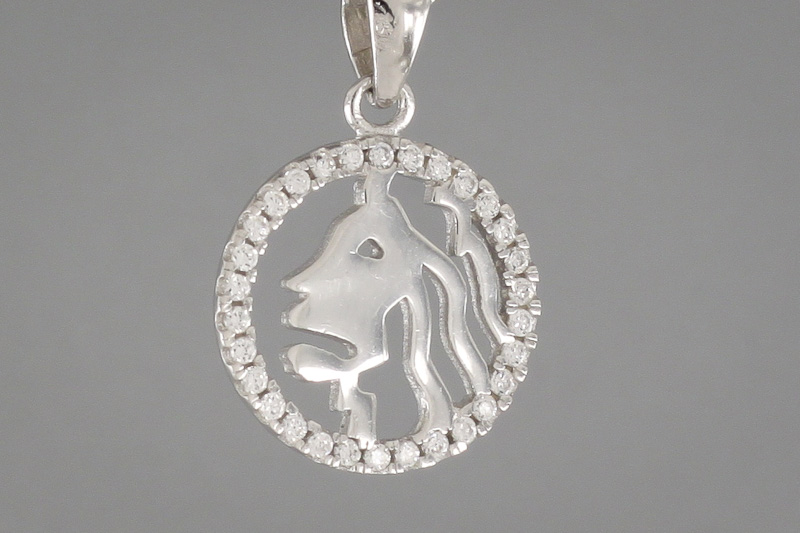 Изображение Серебряная подвеска - зодиак лев с цирконами