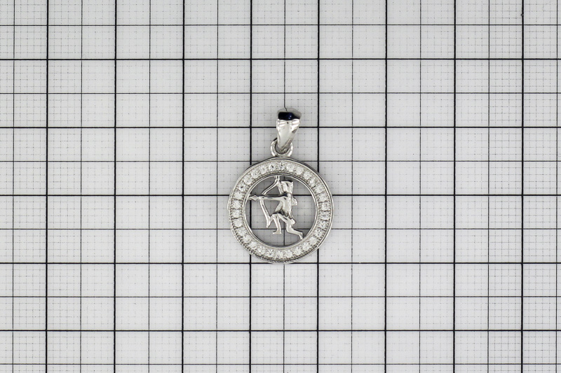 Изображение Серебряная подвеска - зодиак стрелец с цирконами
