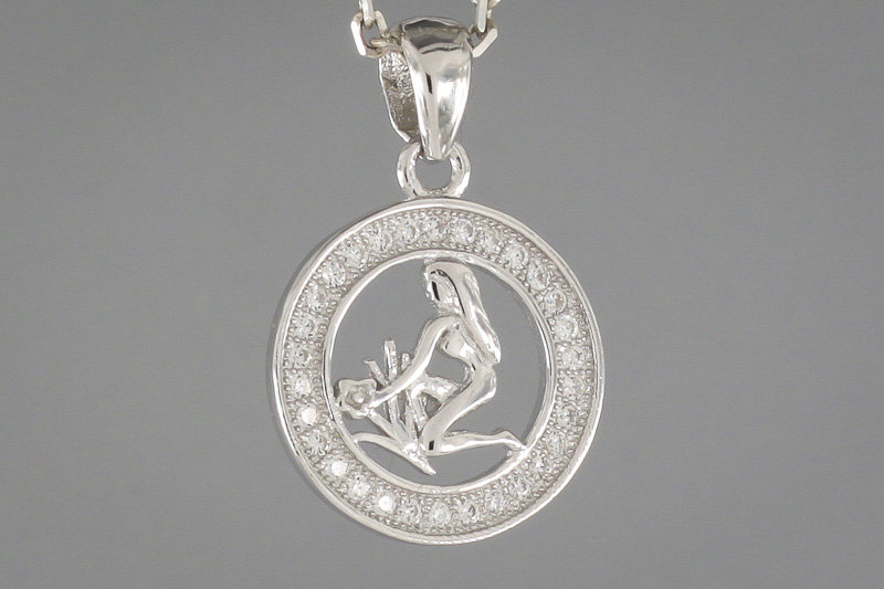 Изображение Серебряная подвеска - зодиак дева с цирконами