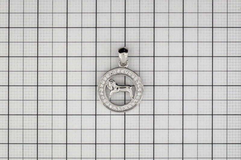 Изображение Серебряная подвеска - зодиак овен с цирконами
