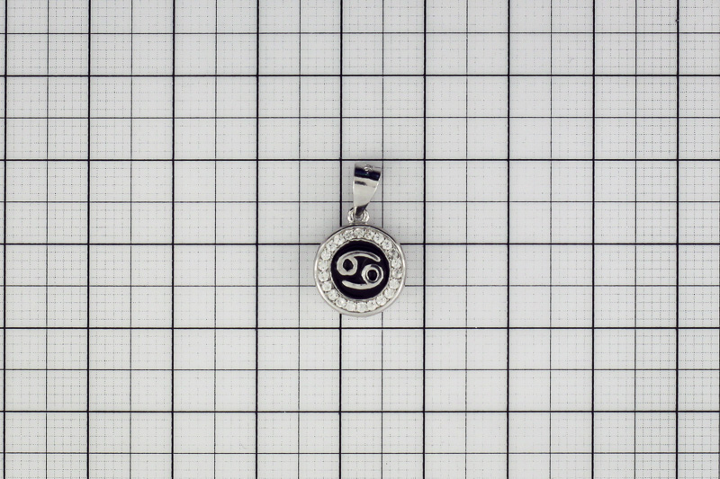 Изображение Серебряная подвеска - зодиак рак с цирконами