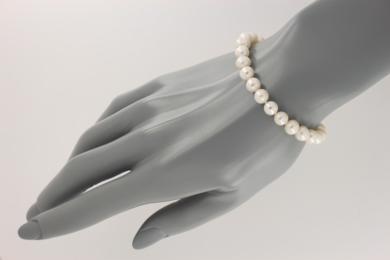 Paveikslėlis Sidabrinė apyrankė su perlais 18,5-22,5 cm