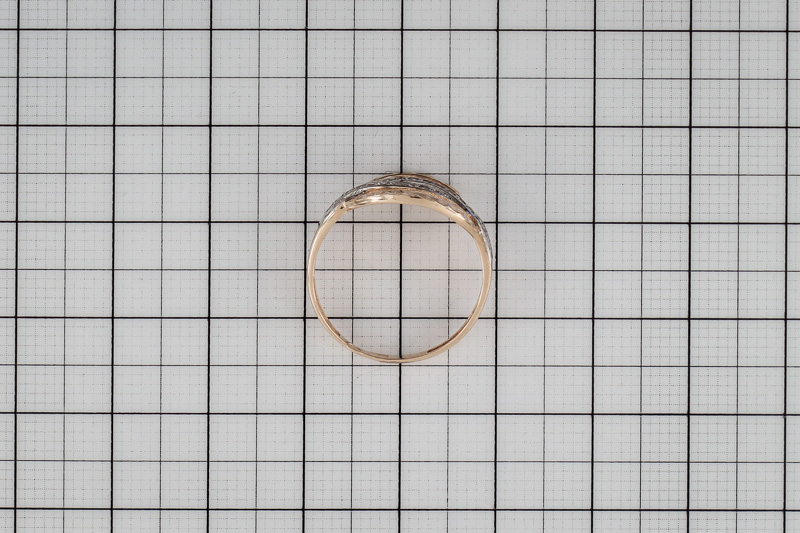 Paveikslėlis Auksinis žiedas su cirkoniais 18 mm