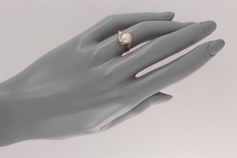 Изображение Золотое кольцо с жемчугом 16,5 мм