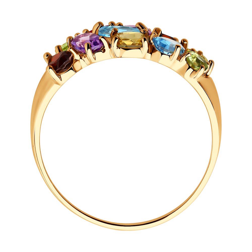 Изображение Золотое кольцо с топазами и аметистами