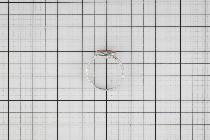 Paveikslėlis Sidabrinis žiedas su cirkoniais ir emaliu 13,5 mm