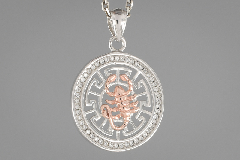 Изображение Серебряная подвеска - зодиак скорпион с цирконами