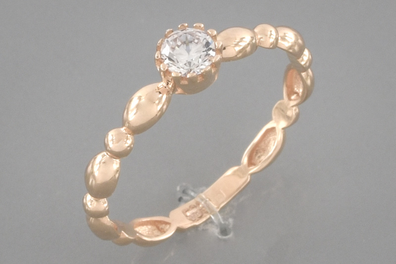 Paveikslėlis Auksinis žiedas su cirkoniu 17 mm