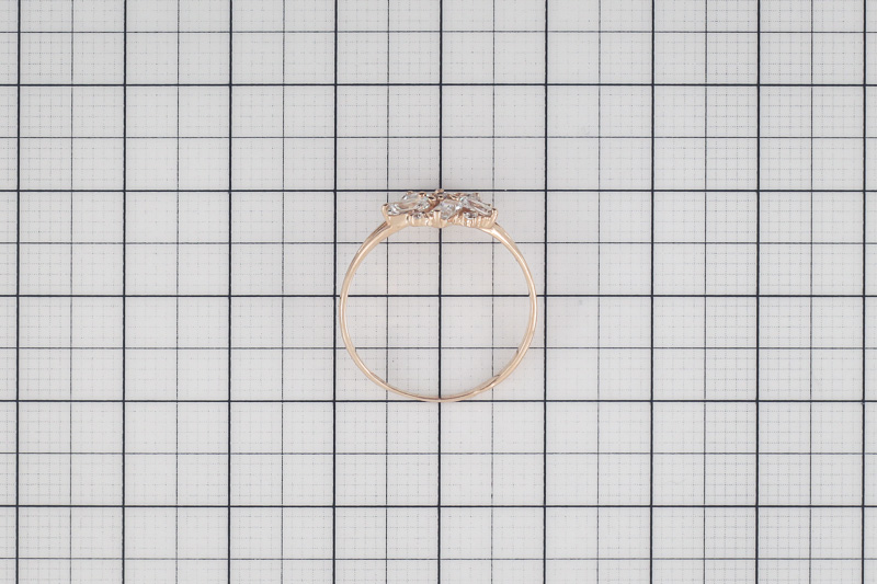 Paveikslėlis Auksinis žiedas su cirkoniais 17 mm