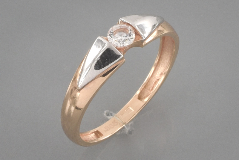 Paveikslėlis Auksinis žiedas su cirkoniu 17,5 mm