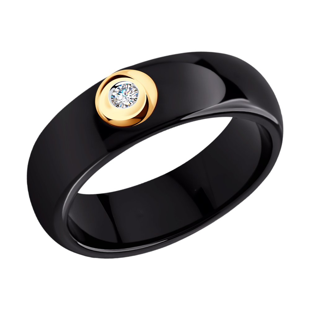 Изображение Керамическое кольцо с бриллиантом