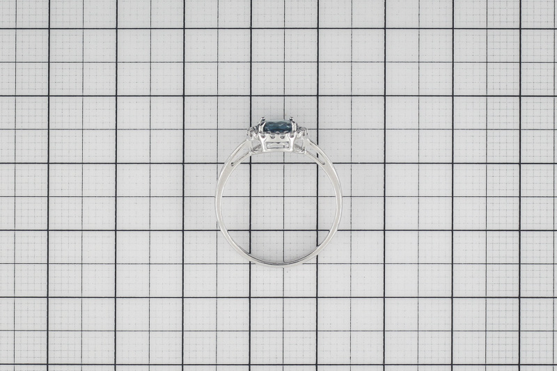 Изображение Серебряное кольцо с цирконами и топазом London 17 мм