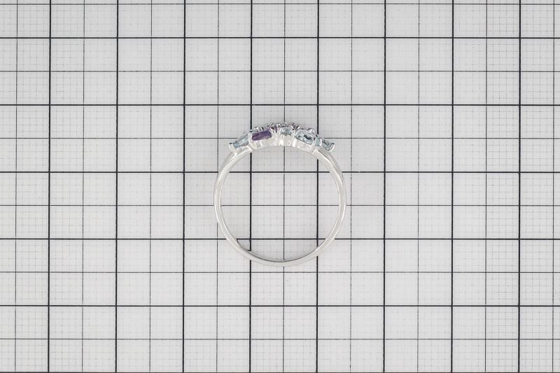 Изображение Серебряное кольцо с аметистами и топазами