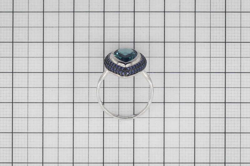 Изображение Серебряное кольцо с ситаллом и цирконами