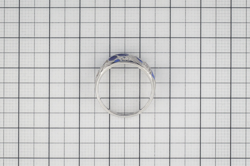 Paveikslėlis Sidabrinis žiedas su emaliu 17,5 mm