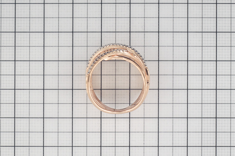 Paveikslėlis Paauksuotas sidabrinis žiedas su cirkoniais 18 mm