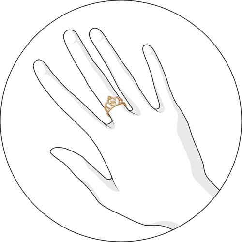Изображение Кольцо из позолоченного серебра с цирконами