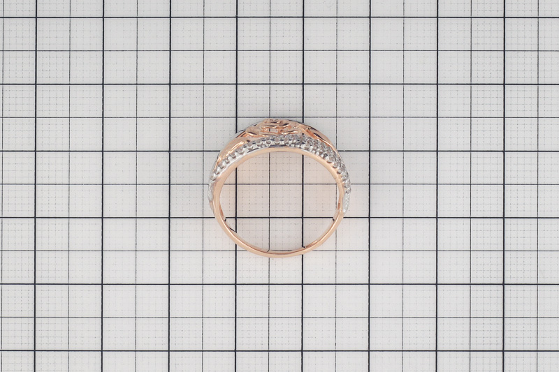 Изображение Кольцо из позолоченного серебра с цирконами 17,5 мм