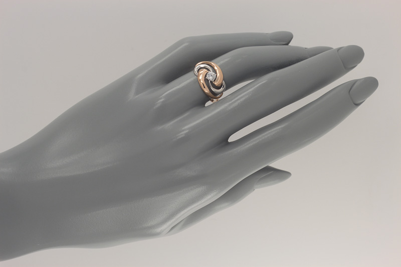 Изображение Кольцо из позолоченного серебра с цирконом