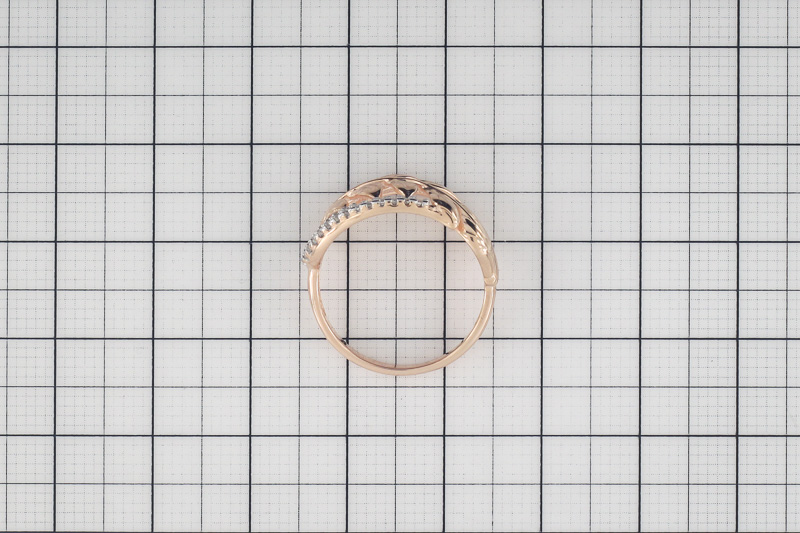 Изображение Кольцо из позолоченного серебра с цирконами 17 мм
