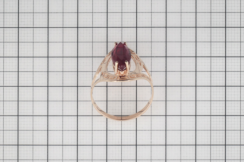 Изображение Золотое кольцо с цирконом 20 мм