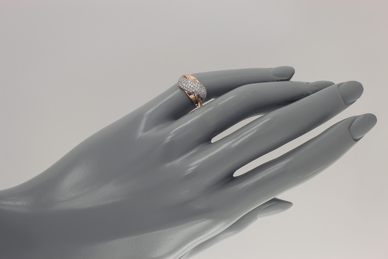 Изображение Золотое кольцо с цирконами 15 мм