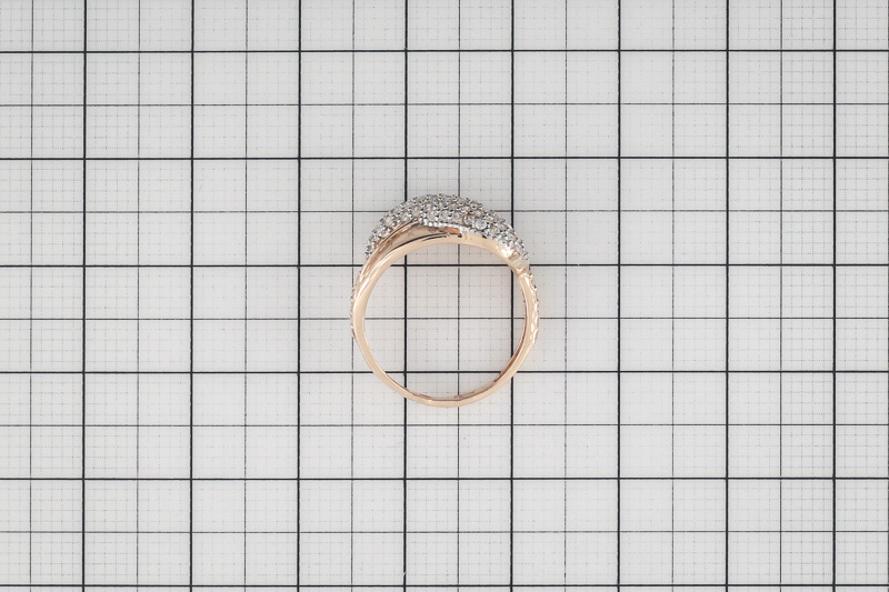 Paveikslėlis Auksinis žiedas su cirkoniais 15 mm