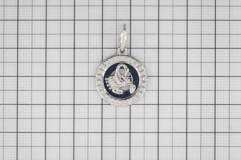 Изображение Серебряная подвеска с цирконами "Скорпион"