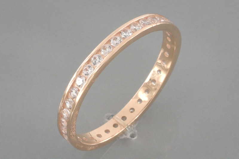 Paveikslėlis Auksinis žiedas su cirkoniais 19,5 mm