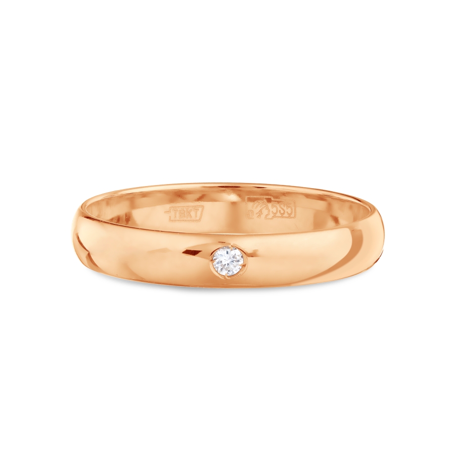 Изображение Обручальное кольцо с бриллиантом 17,5 мм
