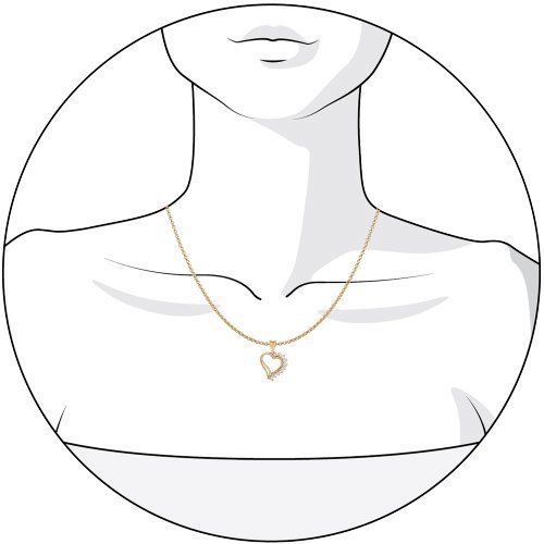 Изображение Подвеска из позолоченного серебра с цирконами "Сердце"