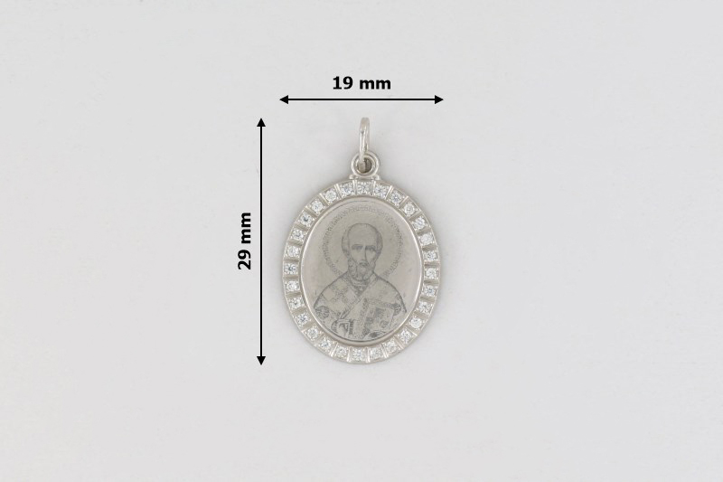 Изображение Серебряная подвеска (икона) с цирконами