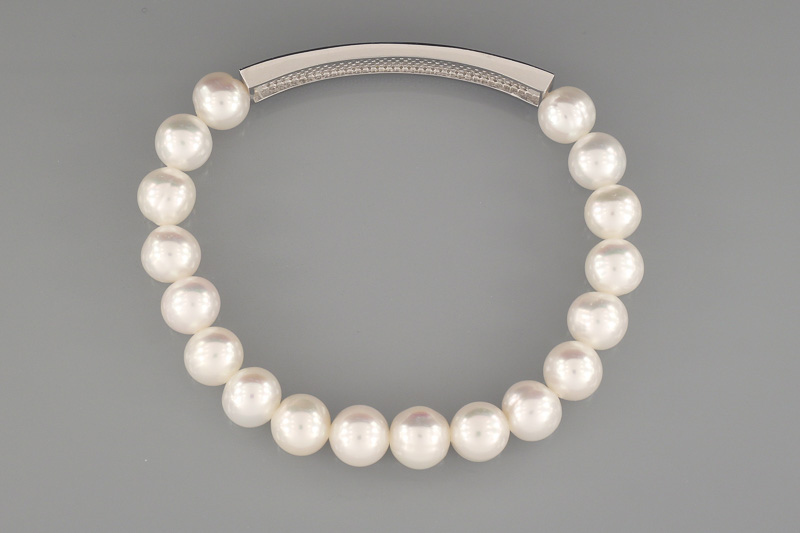 Paveikslėlis Sidabrinė apyrankė su perlais ir cirkoniais 18 cm