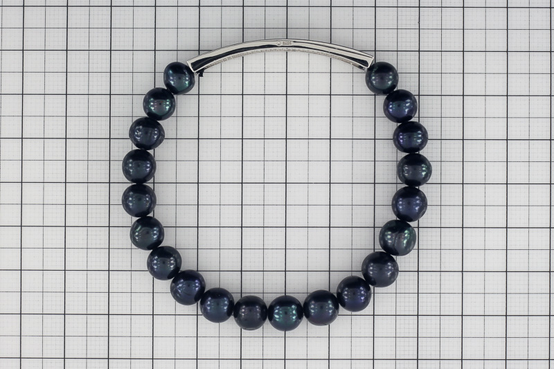 Paveikslėlis Sidabrinė apyrankė su perlais ir cirkoniais 19 cm