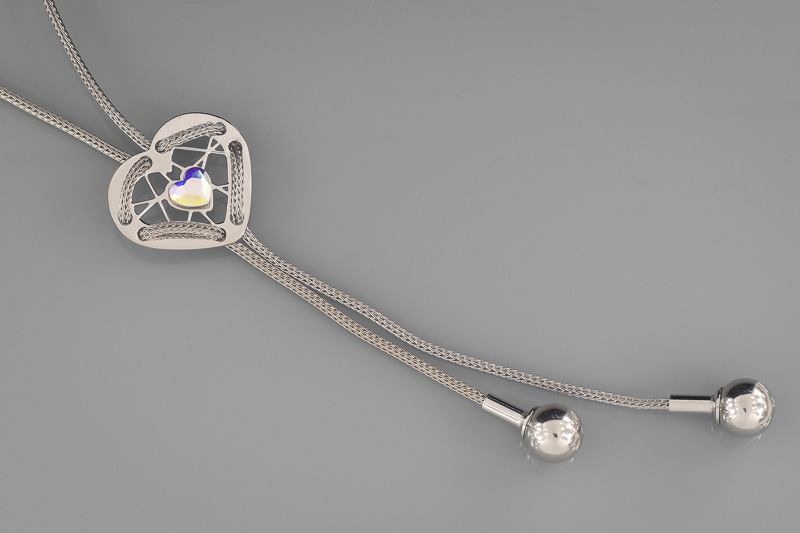 Изображение Серебряная цепочка с кристаллом Swarovski 47-50 см