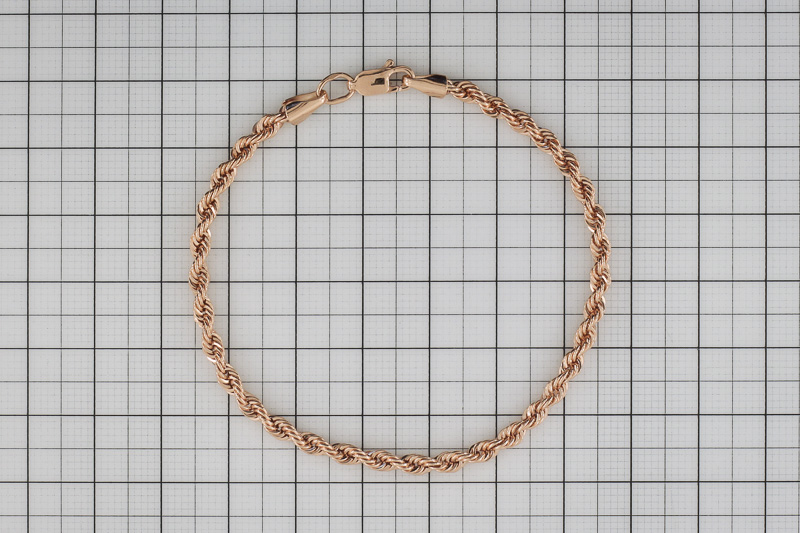 Изображение Золотой браслет "Rope" 18,5 см