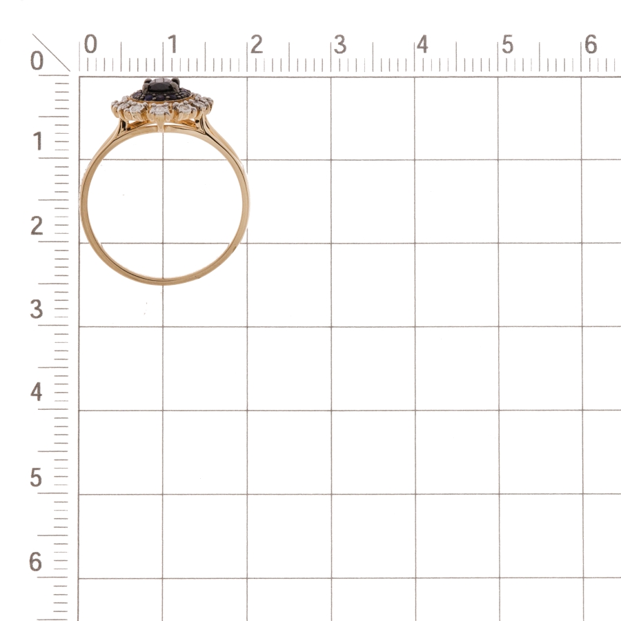 Изображение Золотое кольцо с сапфирами и бриллиантами