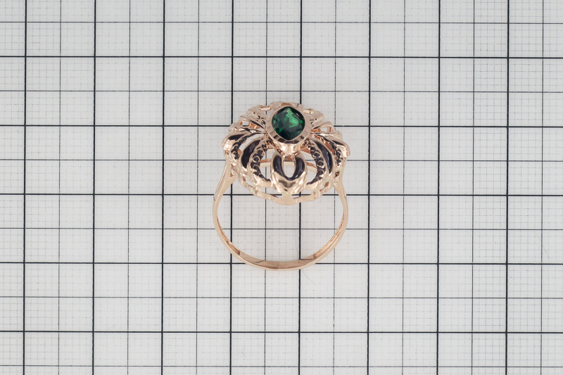 Изображение Золотое кольцо с цирконом 18 мм